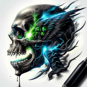 ornamental-skull-tattoo – tattoo design ideas free ai generated – horror – for-toe – Gallery: skulls-inkby-ai
