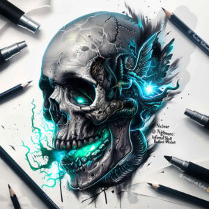 ornamental-skull-tattoo – tattoo design ideas free ai generated – spectral – for-sternum – Gallery: skulls-inkby-ai