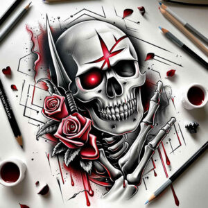 protection-symbol-skull-tattoo – tattoo design ideas free ai generated – eerie – for-side – Gallery: skulls-inkby-ai