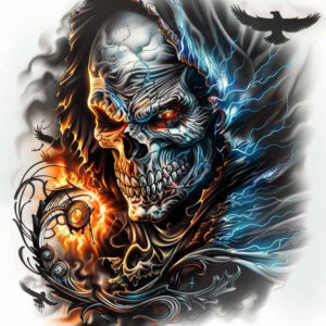 protection-symbol-skull-tattoo – tattoo design ideas free ai generated – eerie – for-wrist – Gallery: skulls-inkby-ai