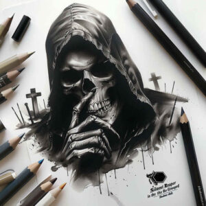 realistic-skull-tattoo – tattoo design ideas free ai generated – grim – for-neck – Gallery: skulls-inkby-ai
