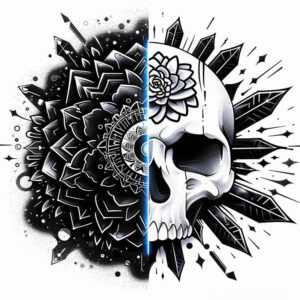 rebirth-motif-skull-tattoo – tattoo design ideas free ai generated – phantom – for-forearm – Gallery: skulls-inkby-ai
