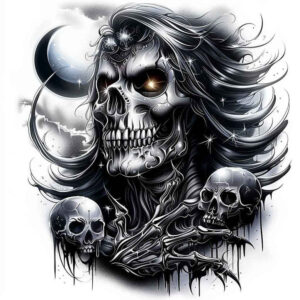 shaded-skull-tattoo – tattoo design ideas free ai generated – shadow – for-wrist – Gallery: skulls-inkby-ai
