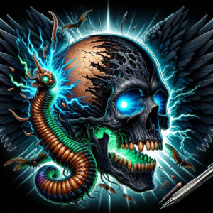 shadow-skull-tattoo – tattoo design ideas free ai generated – ghastly – for-arm – Gallery: skulls-inkby-ai