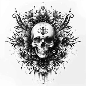 shadow-skull-tattoo – tattoo design ideas free ai generated – undead – for-forearm – Gallery: skulls-inkby-ai
