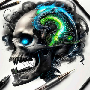shadow-skull-tattoo – tattoo design ideas free ai generated – void – for-heel – Gallery: skulls-inkby-ai
