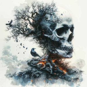 skull-tattoo – tattoo design ideas free ai generated – faded – for-collarbone – Gallery: skulls-inkby-ai