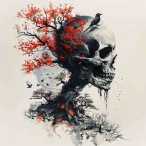 skull-tattoo – tattoo design ideas free ai generated – invisible-entity – for-back-shoulder – Gallery: skulls-inkby-ai