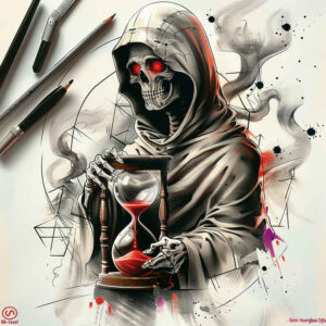 spiritual-skull-tattoo – tattoo design ideas free ai generated – demonic – for-lower-leg – Gallery: skulls-inkby-ai