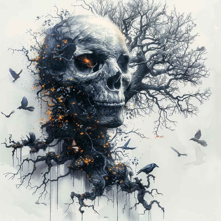 strength-motif-skull-tattoo – tattoo design ideas free ai generated – blood-red – for-heel – Gallery: skulls-inkby-ai