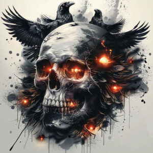 strength-motif-skull-tattoo – tattoo design ideas free ai generated – crypt – for-hand – Gallery: skulls-inkby-ai
