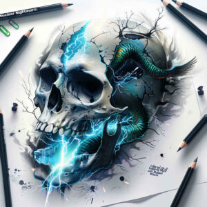 strength-motif-skull-tattoo – tattoo design ideas free ai generated – empty – for-upper-arm – Gallery: skulls-inkby-ai