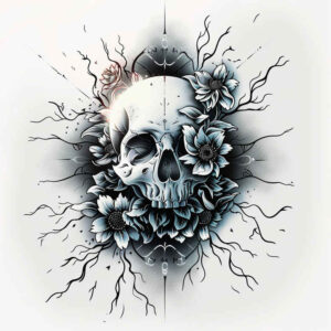 symbolic-meaning-skull-tattoo – tattoo design ideas free ai generated – mystic – for-collarbone – Gallery: skulls-inkby-ai