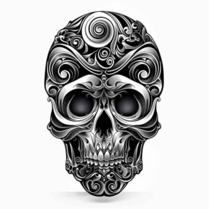 symbolic-skull-tattoo – tattoo design ideas free ai generated – abandoned – for-shoulder – Gallery: skulls-inkby-ai