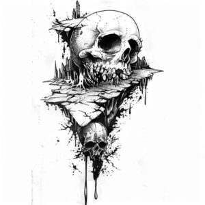 symbolic-skull-tattoo – tattoo design ideas free ai generated – paranormal – for-back-of-neck – Gallery: skulls-inkby-ai