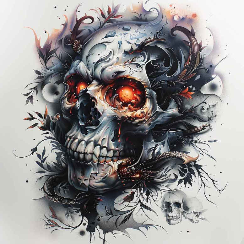 skulls tattoo design ideas Realism detailed rendering anatomy symbol of resilience