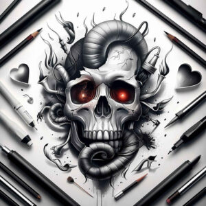 skulls tattoo design ideas unreal light bone detailing for abdomen