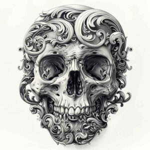 skulls tattoo design ideas textured bone detailing for sternum