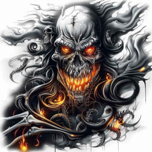 skulls tattoo design ideas clean fill bone detailing for upper back