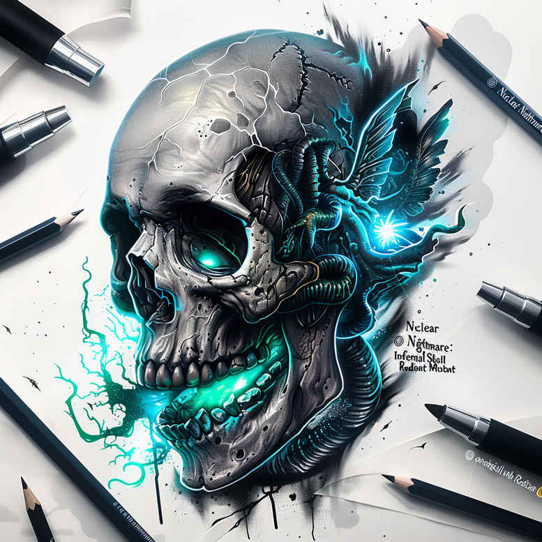 skulls tattoo design ideas mirrored effect bone detailing shows resilience
