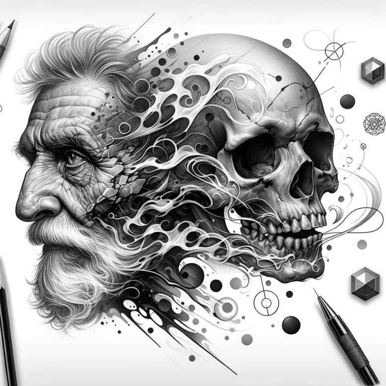 skulls tattoo design ideas Surrealism symbolism bone for elbow
