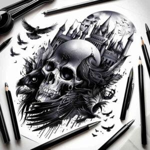 skulls tattoo design ideas Realism living skin bone for forearm