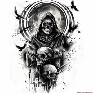 skulls tattoo design ideas matte-finish bone stands for determination