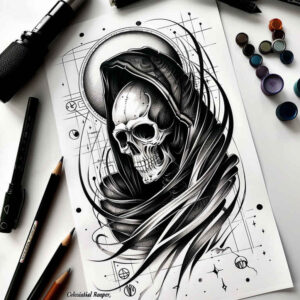 skulls tattoo design ideas Realism portrait realism death charm for hand