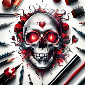 skulls tattoo design ideas textured shading death charm for hip