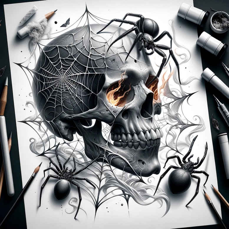 skulls tattoo design ideas Surrealism phantasmagoria death charm meaning resilience