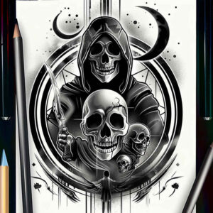 skulls tattoo design ideas defined outlines death charm symbolising perseverance