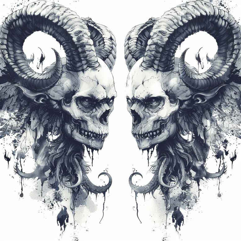 skulls tattoo design ideas Surrealism morphic death embodying determination