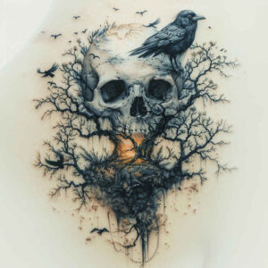 skulls tattoo design ideas strong contrast death represents perseverance