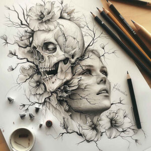 skulls tattoo design ideas Realism natural look decay for side torso