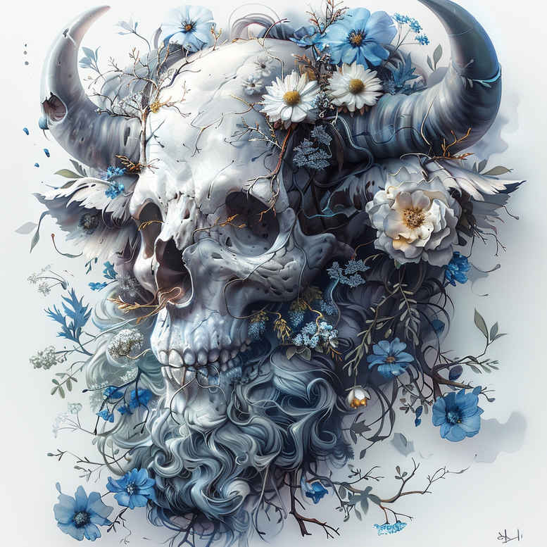 skulls tattoo design ideas layered fill decay lines endurance and power
