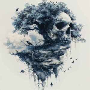 skulls tattoo design ideas Realism micro detail decay pattern embodying courage