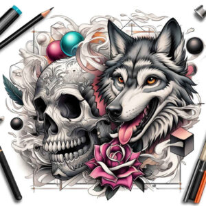 skulls tattoo design ideas defined outlines decay pattern for lower back