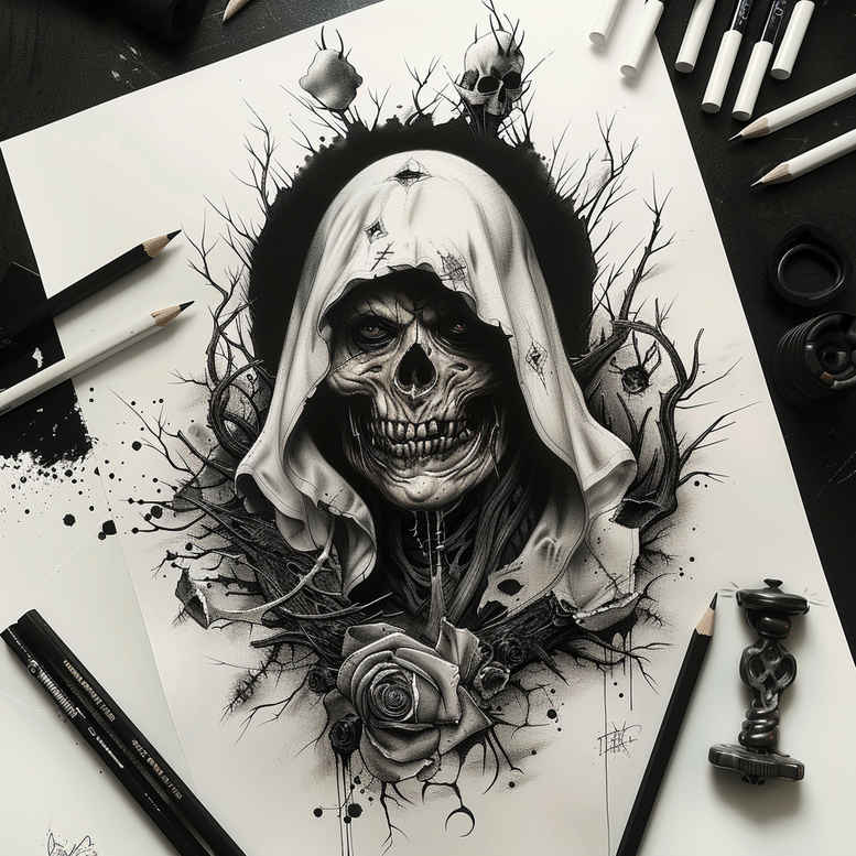 skulls tattoo design ideas smooth gradients decay pattern shows resilience