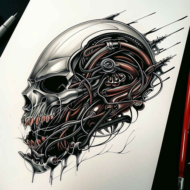 skulls tattoo design ideas moody decay pattern symbolising strength