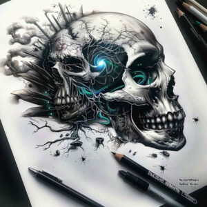 skulls tattoo design ideas rich blacks edgy realism for triceps