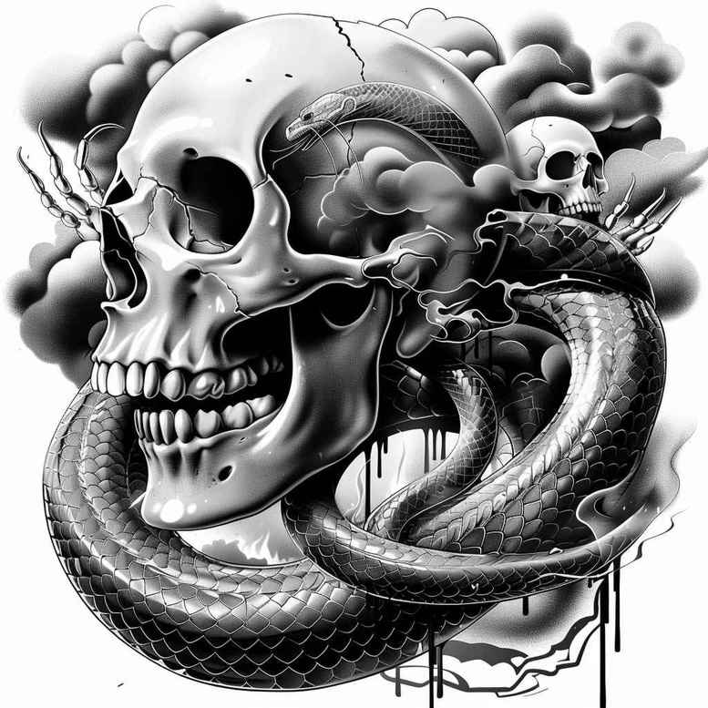 skulls tattoo design ideas clear lines eternal silence for lower back