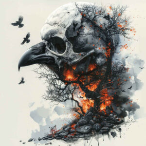 skulls tattoo design ideas bright color eternal silence for upper arm