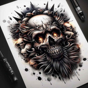 skulls tattoo design ideas surreal eternal silence for upper back