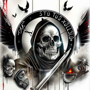 skulls tattoo design ideas textured gothic for shin