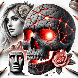 skulls tattoo design ideas close-up gothic symbol of determination