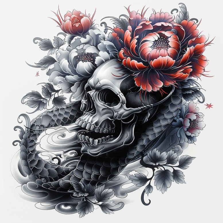 skulls tattoo design ideas Realism crisp detail grim tone for side