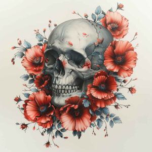 skulls tattoo design ideas color overlays grim tone for upper thigh