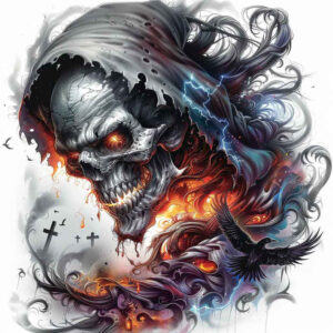 skulls tattoo design ideas Surrealism timeless grim tone for upper thigh