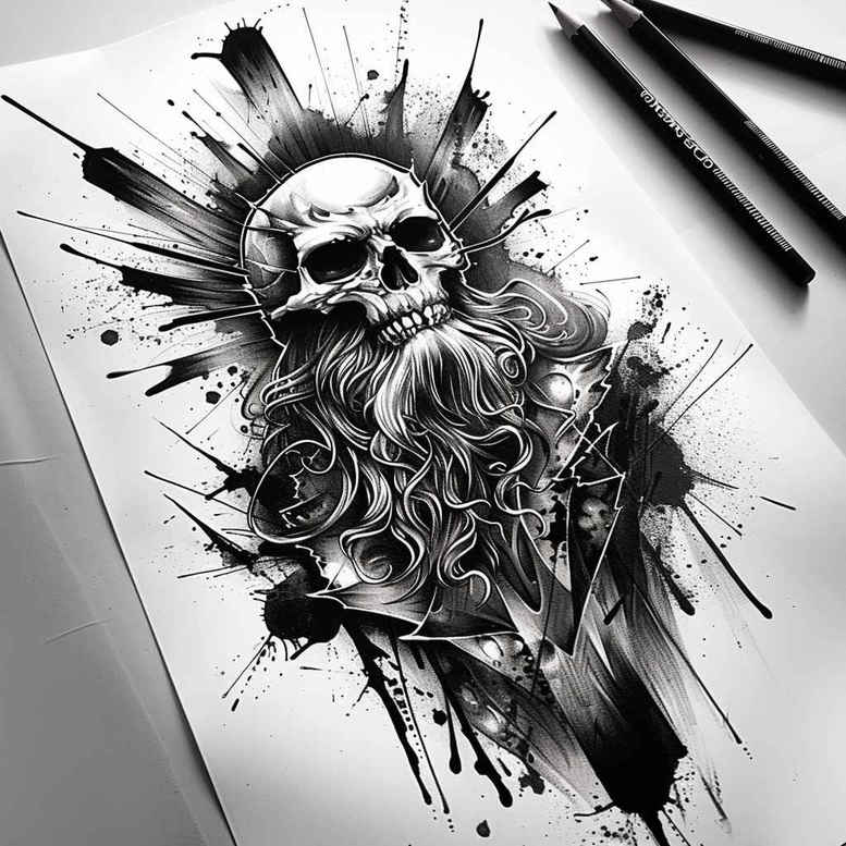 skulls tattoo design ideas Realism blended gradients grim tone meaning perseverance