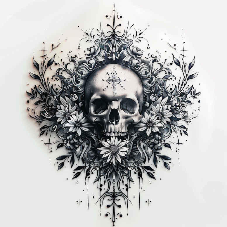 skulls tattoo design ideas detailed linework haunted symbol stands for endurance